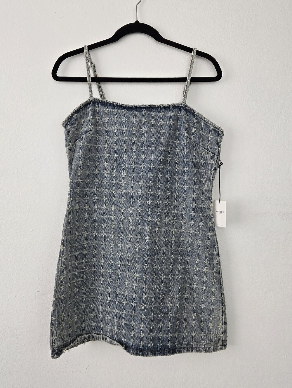 Forever 21 Cross-Patterned Jean Grunge and Punk Mini Dress - Picture 4 of 7